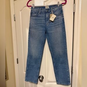 Faherty Slim Straight Ankle Medium Blue Denim Jeans Size 26W, 27L